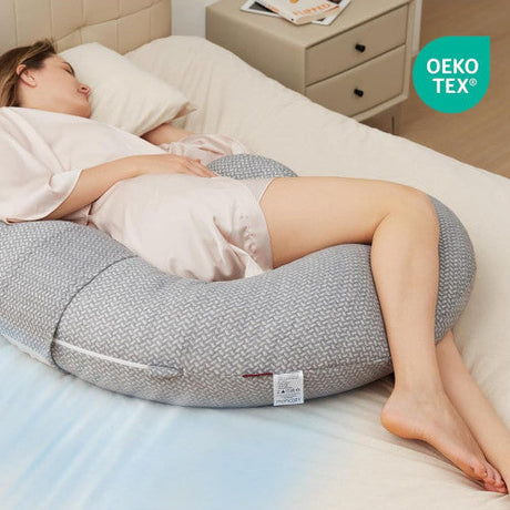 Momcozy F formos nėščiosios pagalvė su vėsinančiu audiniu, pilka
