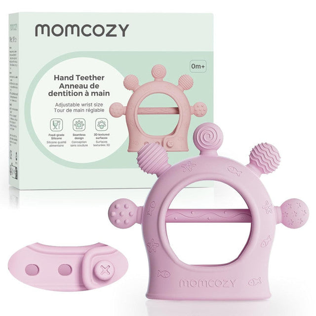 Momcozy silikoninis kramtukas kūdikiams, rožinis