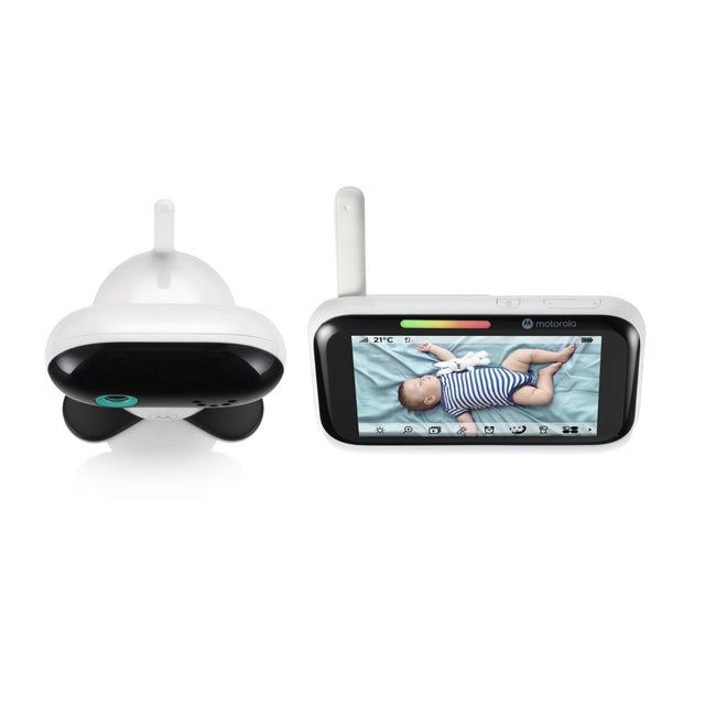 Motorola Nursery PIP1710C išmanioji vaizdo auklė su 5″ monitoriumi, Wi-Fi ir AI verkimo atpažinimu