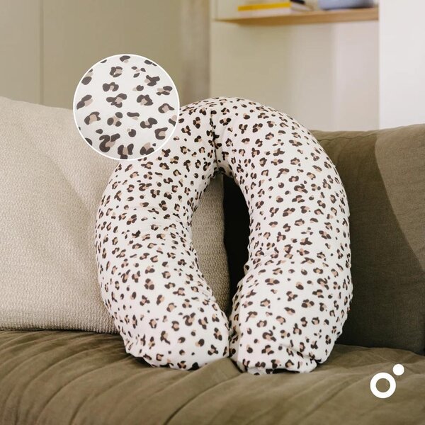 Doomoo Buddy maitinimo ir nėštumo pagalvė Leopard Cream, 180 cm