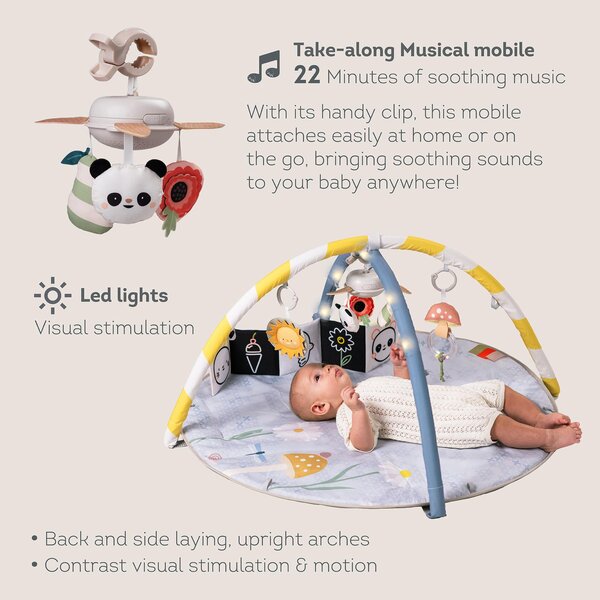 Taf Toys lavinamasis žaidimų kilimėlis su LED arkomis ir muzikine karusele
