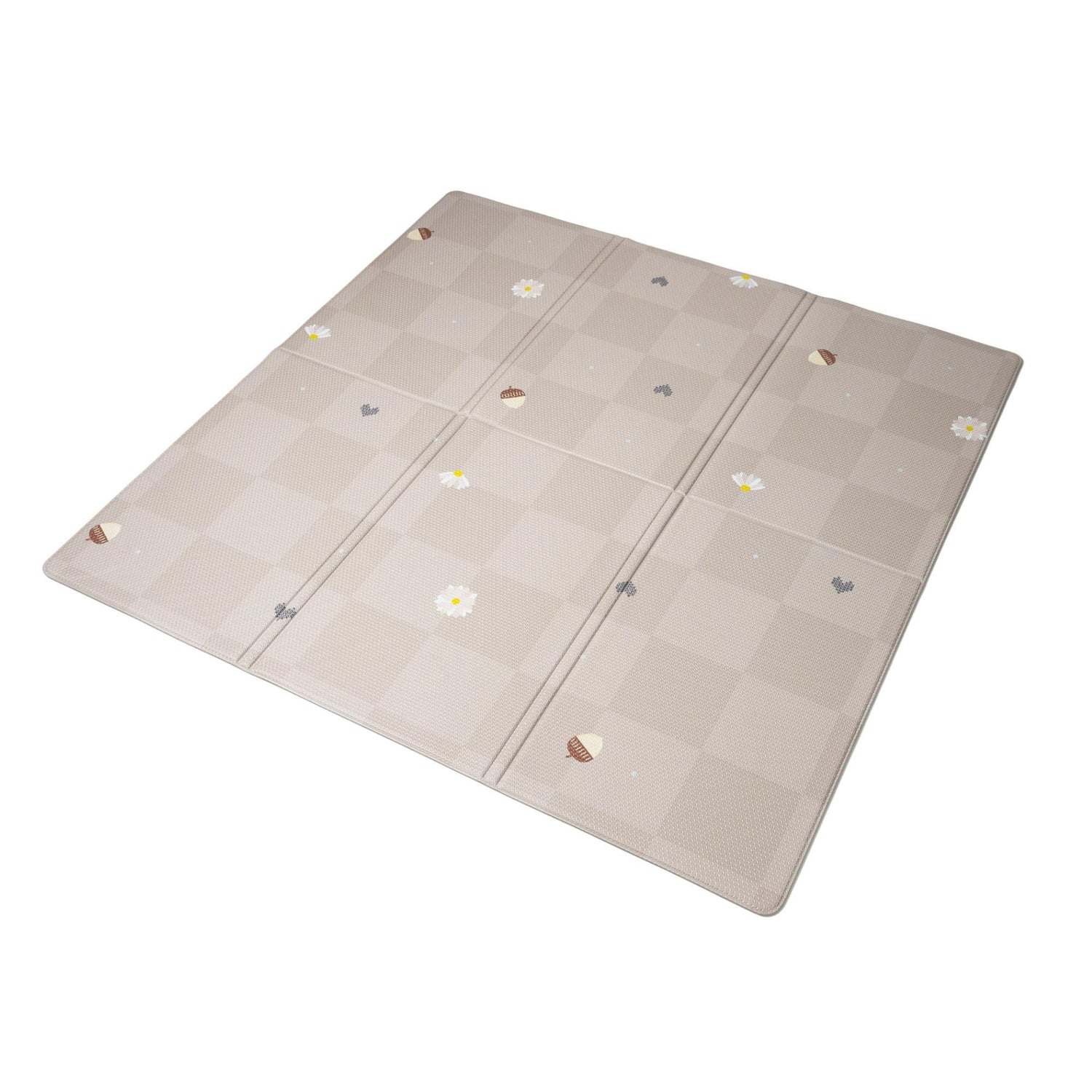 Taf Toys dvipusis storas vandeniui atsparus putų kilimėlis Fold & Play Checkers, 140× 140 cm