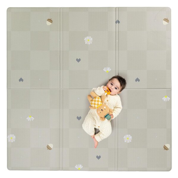 Taf Toys dvipusis storas vandeniui atsparus putų kilimėlis Fold & Play Checkers, 140× 140 cm