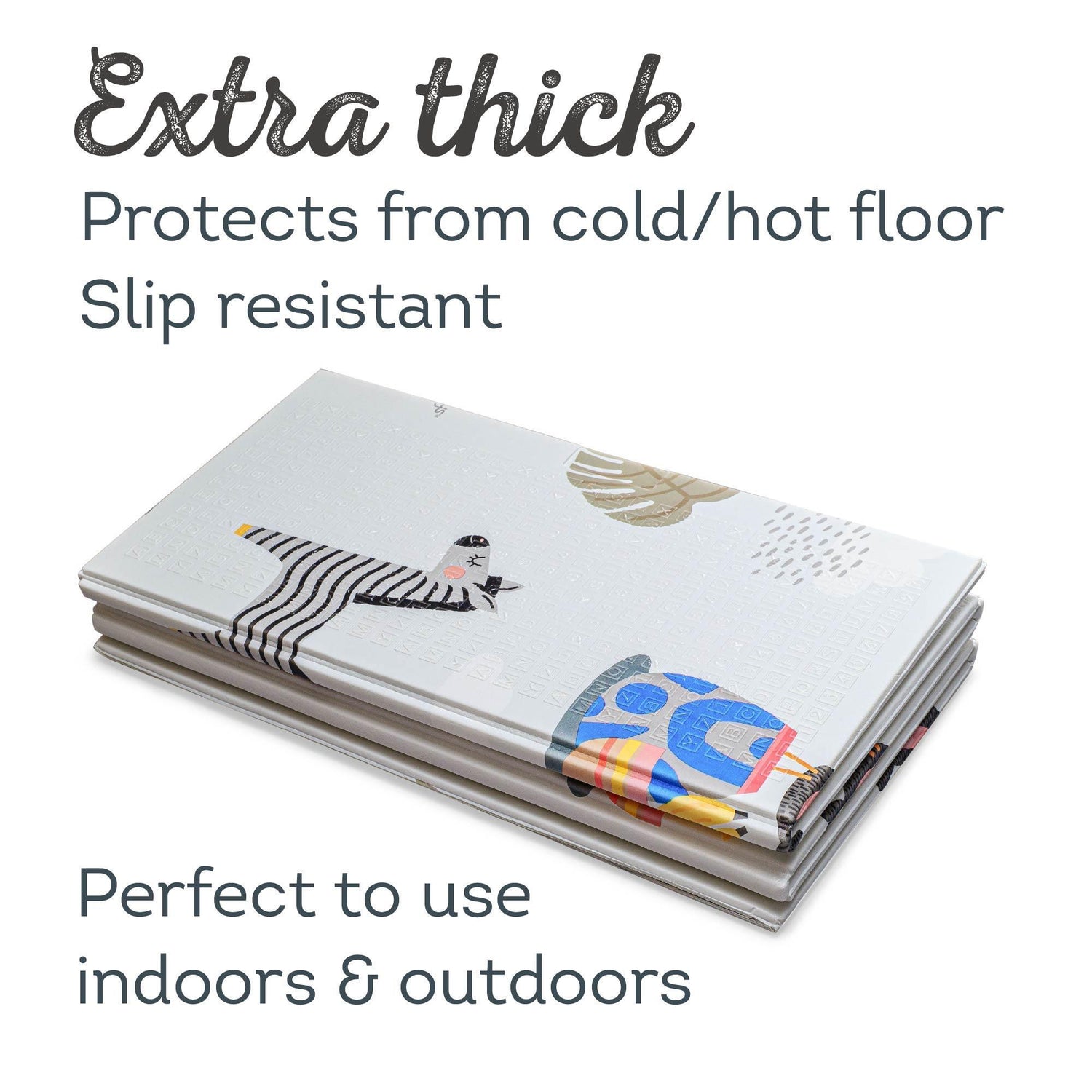 Taf Toys dvipusis vandeniui atsparus putų kilimėlis Savannah, 150 × 200 su kortelėmis