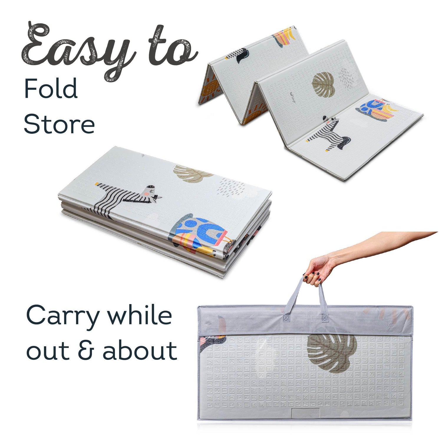 Taf Toys dvipusis vandeniui atsparus putų kilimėlis Savannah, 150 × 200 su kortelėmis