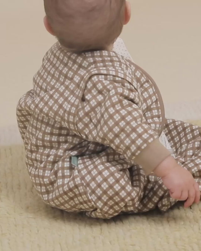 Molis&Co kūdikio miegmaišis  su nusegamomis rankovėmis TOG 1 Brown Checks