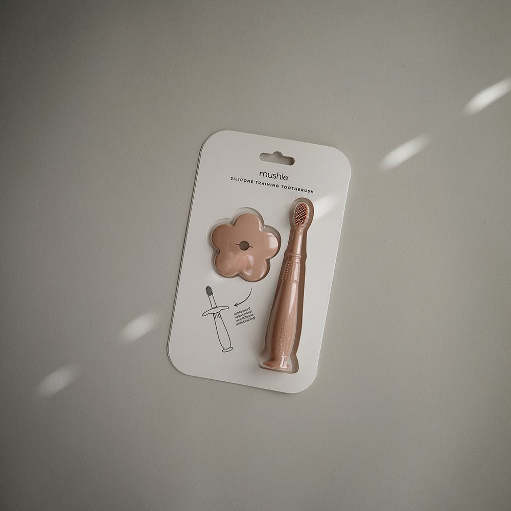 Mushie hariv silikoonist hambahari (põsepuna) 