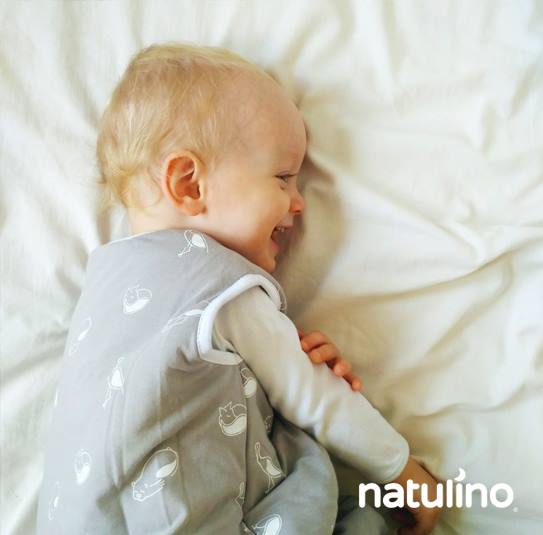 Natulino BabyComfort dvisluoksnis kūdikių miegmaišis (animals grey / white spalva)