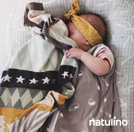 Natulino BabyComfort dvisluoksnis kūdikių miegmaišis (animals grey / white spalva)