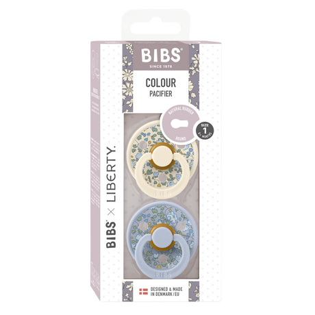 BIBS čiulptukų rinkinys 1 dydis (0 - 6 mėn.) Liberty Eloise Dusty Blue Mix