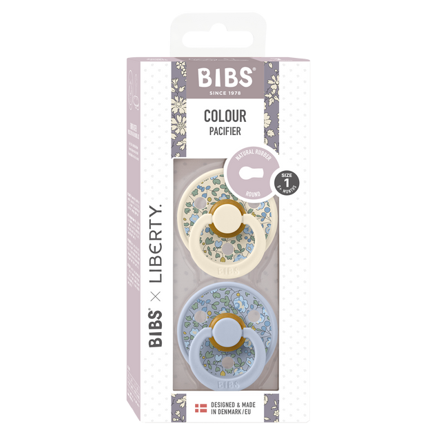 BIBS čiulptukų rinkinys 1 dydis (0 - 6 mėn.) Liberty Eloise Dusty Blue Mix