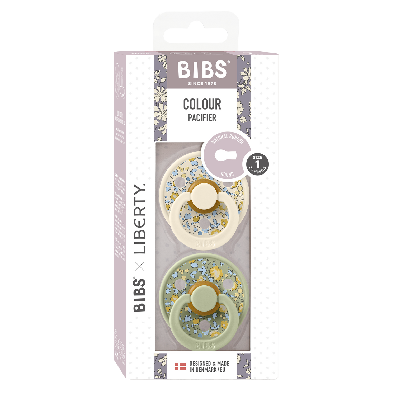 BIBS čiulptukų rinkinys 1 dydis (0 - 6 mėn.) Liberty Eloise Sage Mix