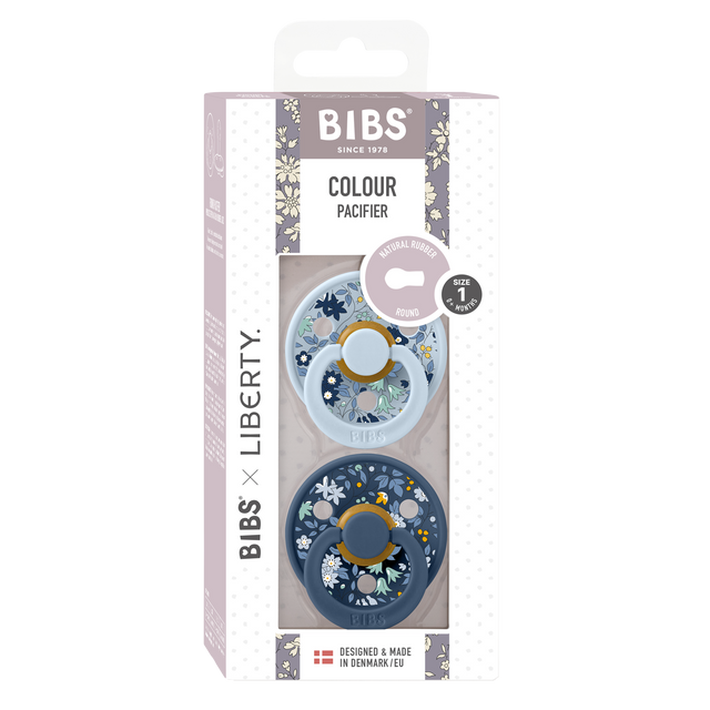 BIBS čiulptukų rinkinys 1 dydis (0 - 6 mėn.) Liberty Chamomile Lawn Baby Blue Mix