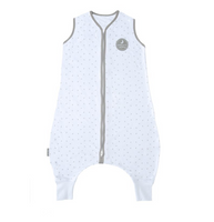 Natulino LITTLE WALKERS trisluoksnis kūdikio miegmaišis White Little Grey Leaves & Warm Grey