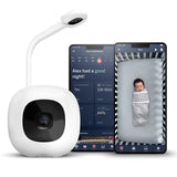 Nanit Pro Baby Monitor + Floor Stand mobilioji auklė su stovu, naktine šviesa ir kvėpavimo monitorius