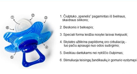 Difrax ortodontinis čiulptukas kūdikiams nuo 18 mėn. / Dental (daug spalvų) (2181748195401)