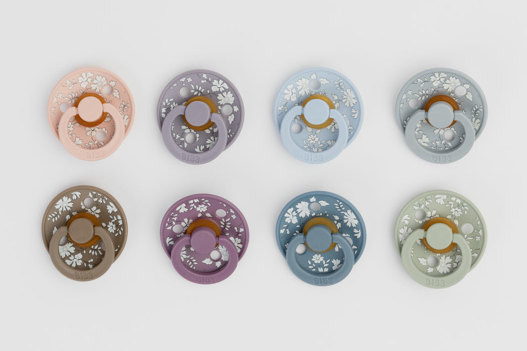 BIBS čiulptukų rinkinys 1 dydis (0 - 6 mėn.) Liberty Chamomile Lawn Baby Blue Mix