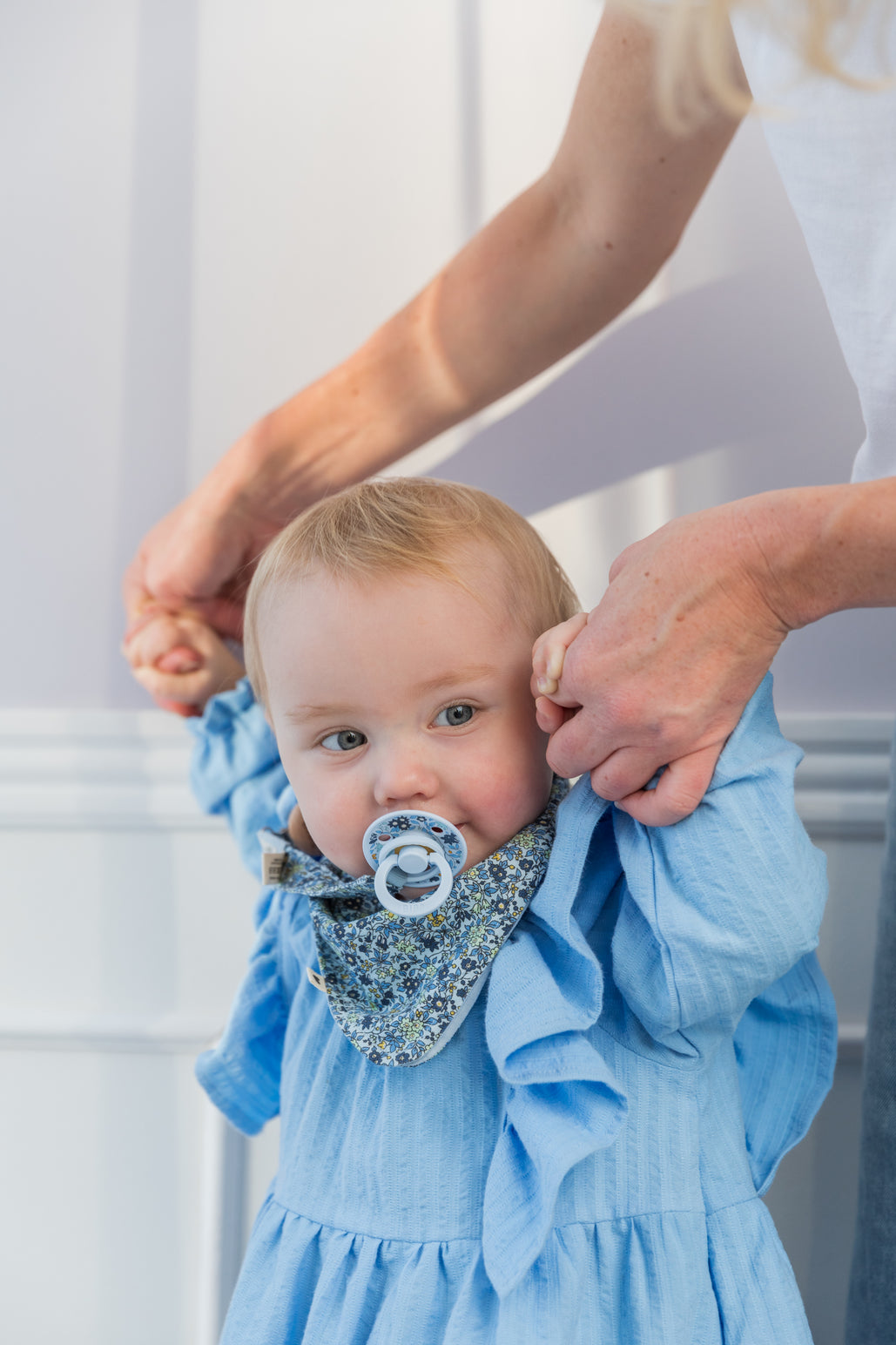 BIBS Liberty čiulptuko laikiklis Chamomile Lawn Baby Blue