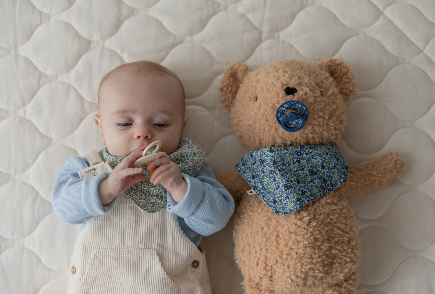 BIBS čiulptukų rinkinys 1 dydis (0 - 6 mėn.) Liberty Chamomile Lawn Baby Blue Mix