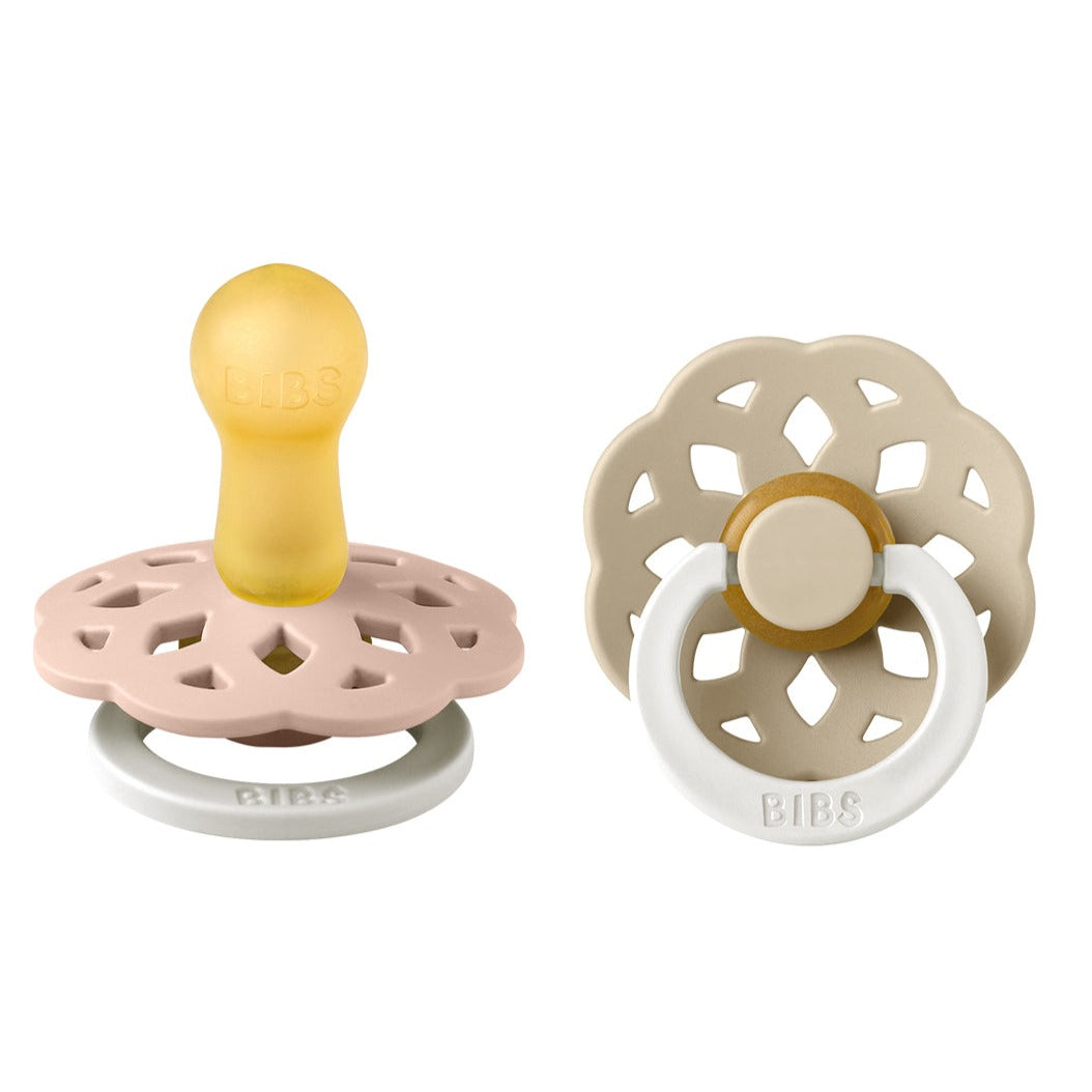 BIBS čiulptukų rinkinys 2 dydis (6 - 18 mėn. šviečiantys tamsoje) Boheme Blush glow / Vanilla glow