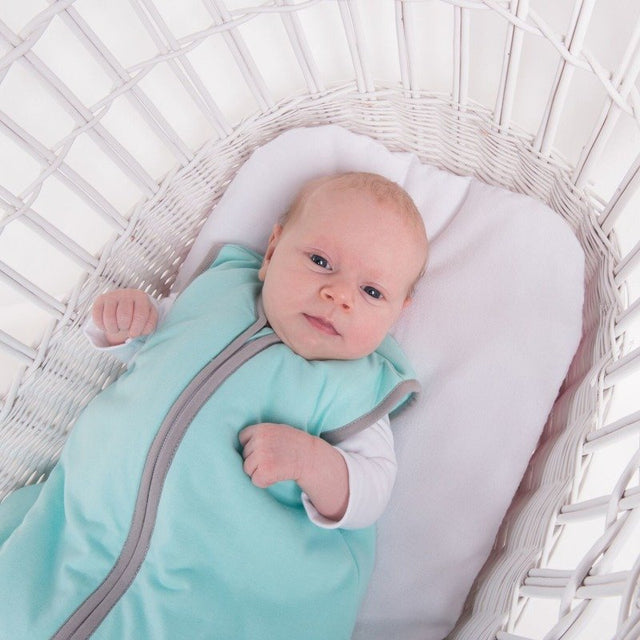 Natulino SuperLite viensluoksnis kūdikio miegmaišis (natural mint / warm grey spalva) (4669076406354)