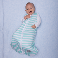 Natulino BabyComfort dvisluoksnis kūdikio miegmaišis (mint strypes / white spalva) (2147184836681)