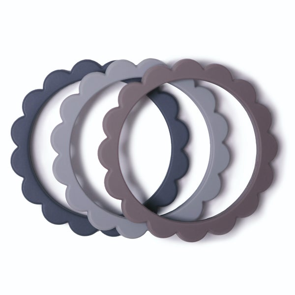 Mushie kramtukų apyrankių rinkinys (Gray/Steel/Stone)
