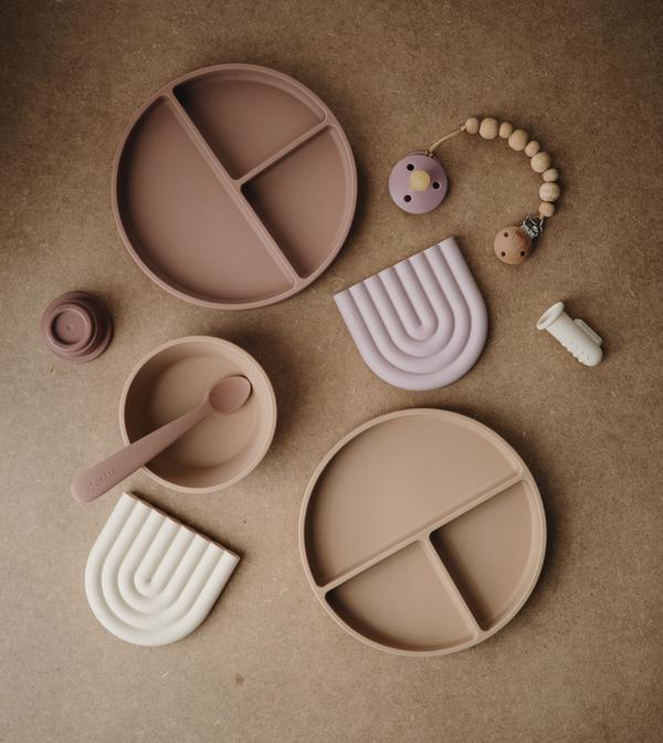 Mushie kramtukas rausva vaivorykštė (Mauve)