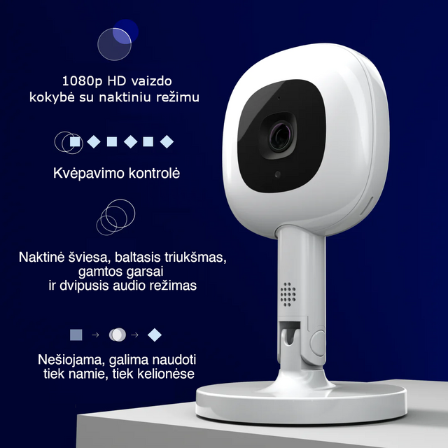 Nanit Pro Complete Monitor Flex Stand Duo mobilioji auklė su stovu ir kvėpavimo monitorius