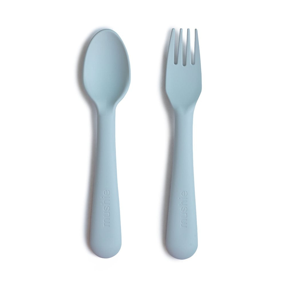 Mushie valgymo įrankių rinkinys vaikams Powder Blue