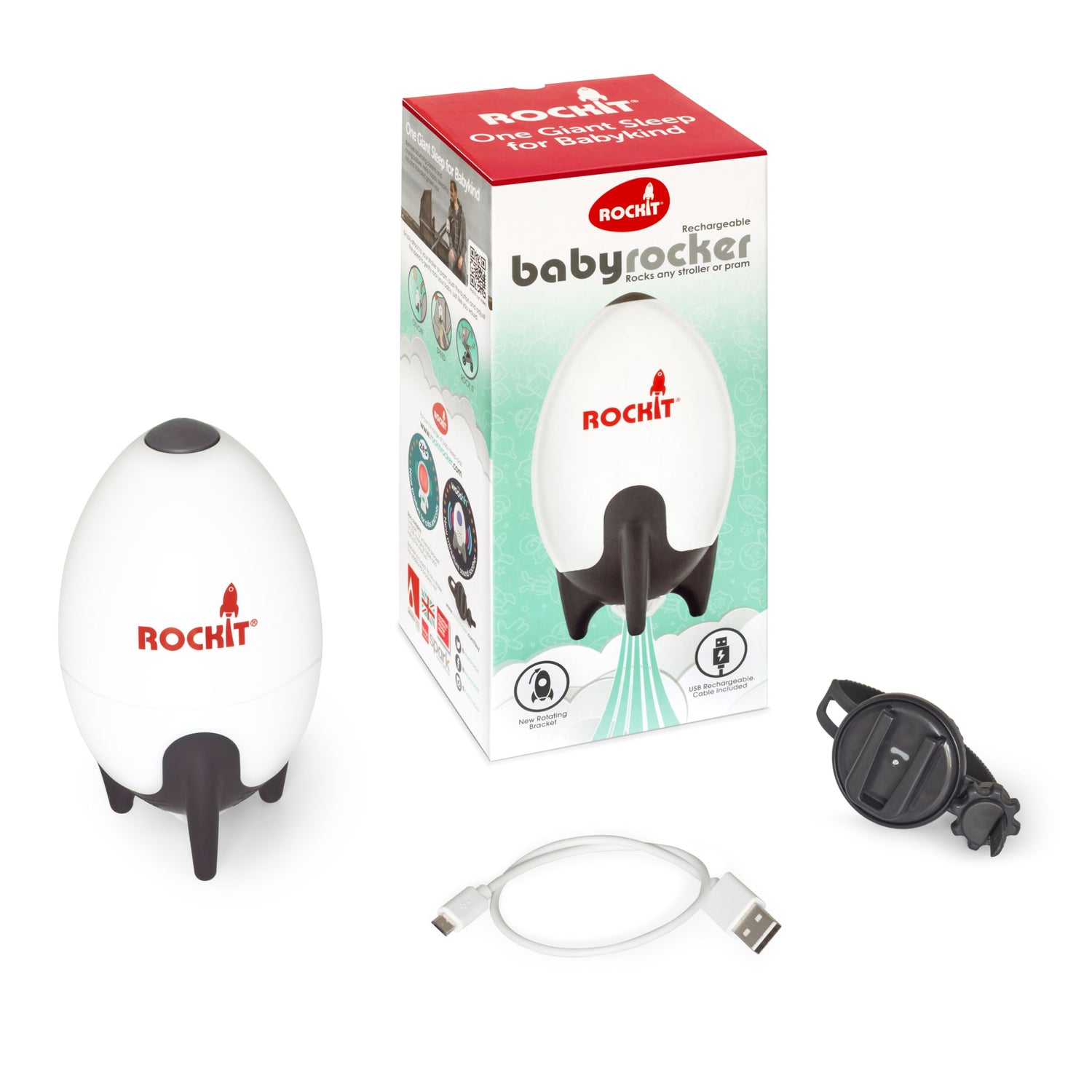 Rockit vežimėlio sūpiklis (naujasis - USB įkraunama versija)
