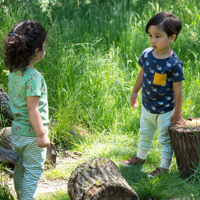 Little Green Radicals Whale Song komplektas (marškinėliai ir kelnės)