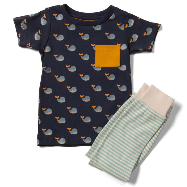 Little Green Radicals Whale Song komplektas (marškinėliai ir kelnės)