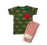 Little Green Radicals Giraffe Days komplektas (marškinėliai ir kelnės 6 - 9 mėnesių)