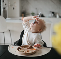 Mushie söögiriistade komplekt lastele, puudersinine 