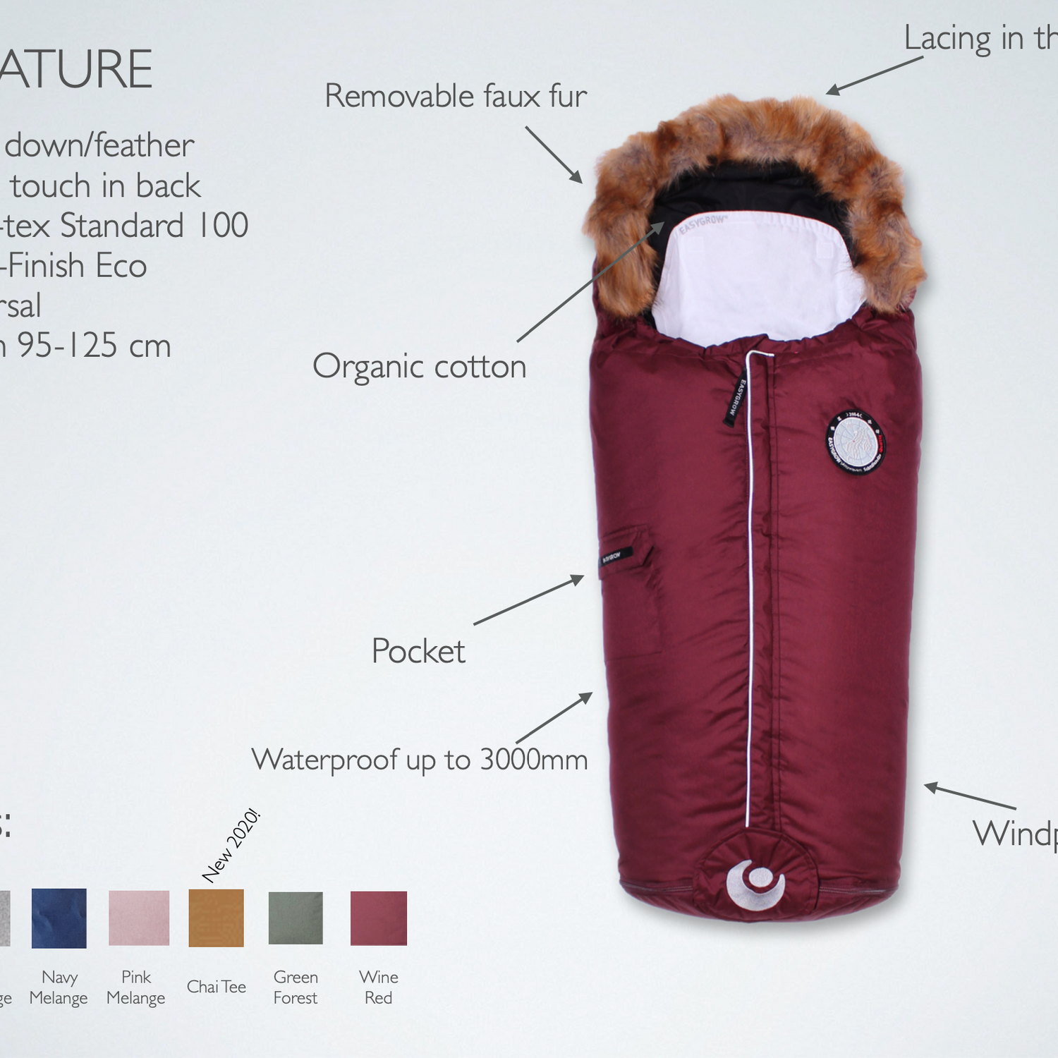 Easygrow žieminis vokelis kūdikiui nature Footmuff (kelios spalvos) (4284634726473)