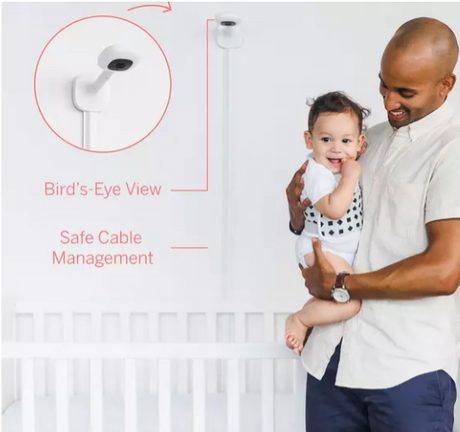 Nanit Pro täielik jälgimissüsteem hingamisliikumise mobiilse lapsehoidjaga, universaalse aluse ja seinakinnitusega ning täielik hingamismonitor