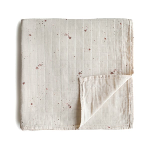 Mushie muslino vystyklas iš organinės medvilnės Rose Vanilla