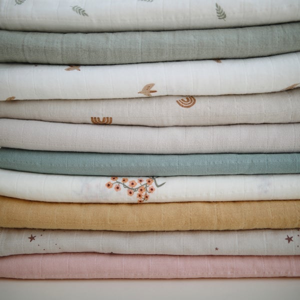 Mushie muslino vystyklas iš organinės medvilnės Rose Vanilla