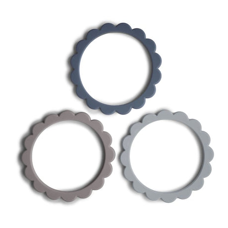 Mushie kramtukų apyrankių rinkinys (Gray/Steel/Stone)