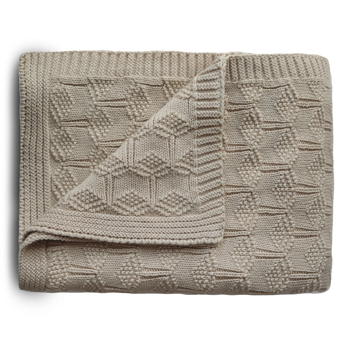 Mushie megztas pledas Honeycomb – Beige