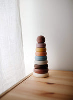 Mushie lavinamasis žaislas žiedų bokštas - Natūralios spalvos (Original)
