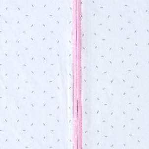 Natulino LITTLE WALKERS dvisluoksnis kūdikio miegmaišis Natural White Grey Little Leaves / pink