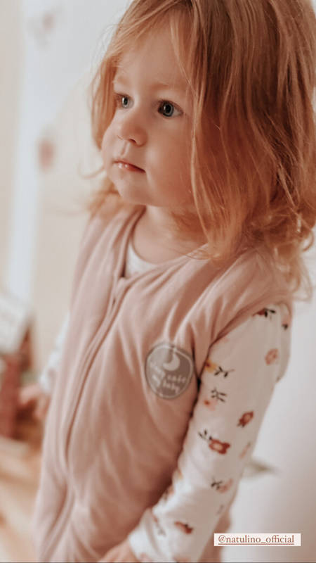 Natulino NATURALS LITTLE WALKERS™ kahekihiline beebi magamiskott GOTS puuderroosa