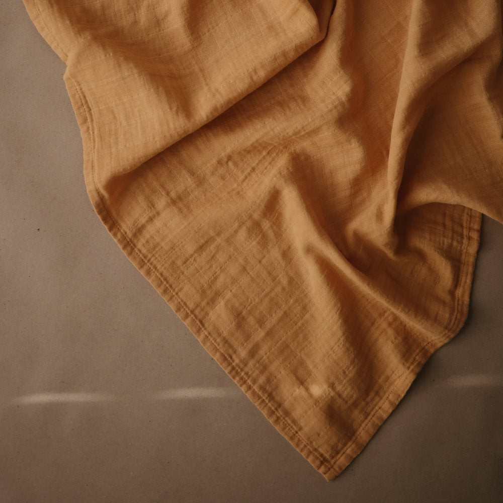 Mushie muslino vystyklai iš organinės medvilnės Fall Yellow (3 vnt.)